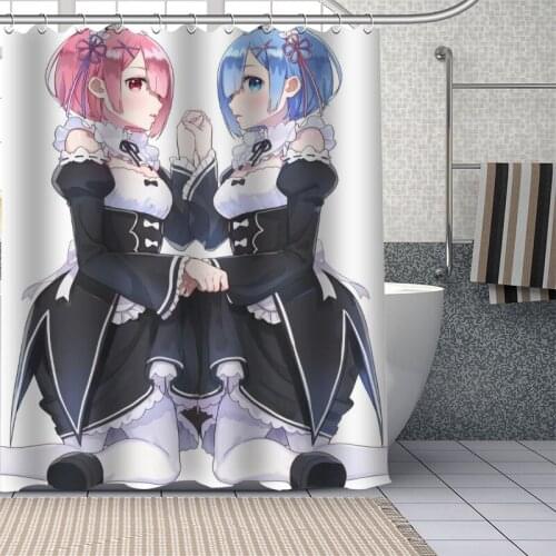 Hot Custom Anime Character RAM Curtains Polyester Bathroom Waterproof Shower Curtain With Plastic Hooks More Size