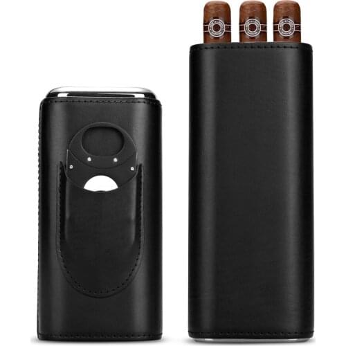 CIGARLOONG cigar case portable 2 pcs humidor with cigar cutter CF-0138