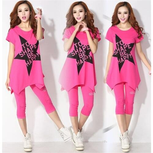 Hot sale 2pcs Women 2021 Summer Tracksuits Set Lounge Wear Short Sleeve Tops Pants Sweat Suits House Sports Casual Outfit