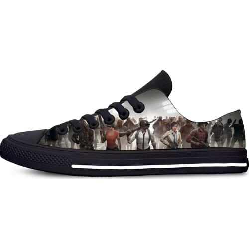 PlayerUnknowns Battlegrounds PUBG Game Cartoon Casual Cloth Shoes Low Top Lightweight Breathable 3D Print Men Women Sneakers
