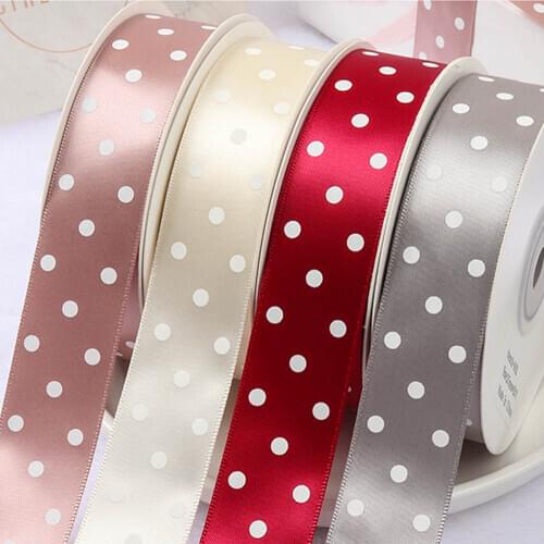 2 yard Round Dot Ribbon Lover Gifts Box Packaging Wedding Event Party Christmas Handmade Bow Hair Accessory Cake Bouquet Decor