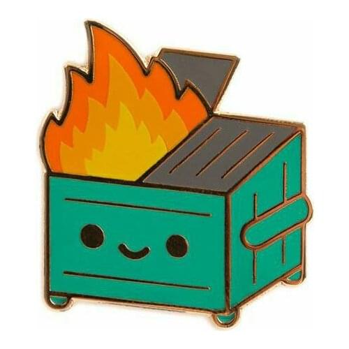 Lil Dumpster Fire Hard Enamel Lapel Pin Brooch Tie Tag For Hat Backpack Jacket Challenge Coin Can be Customized with Your Logo