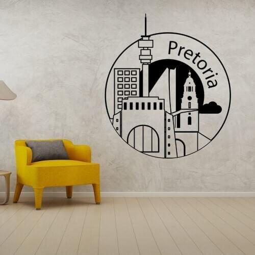 Minimalist Pretoria South Africa Cityscape Wall Art Decal Geography Home Room Decoration Removable A002212