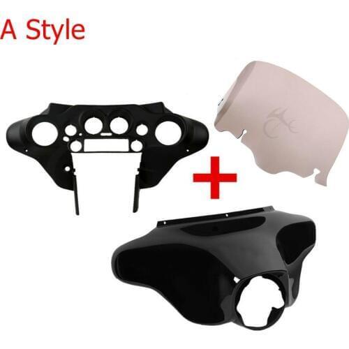 Motorcycle 8" Batwing Inner Outer Fairing Windshield For Harley Touring Electra Glide Street Road King 1996-2013