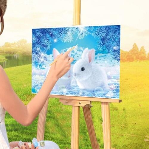 Animal Rabbit Painting By Numbers Kit Oil Paints 40*50 Boards By Numbers Loft Wall Picture Adults Handicraft Drawing