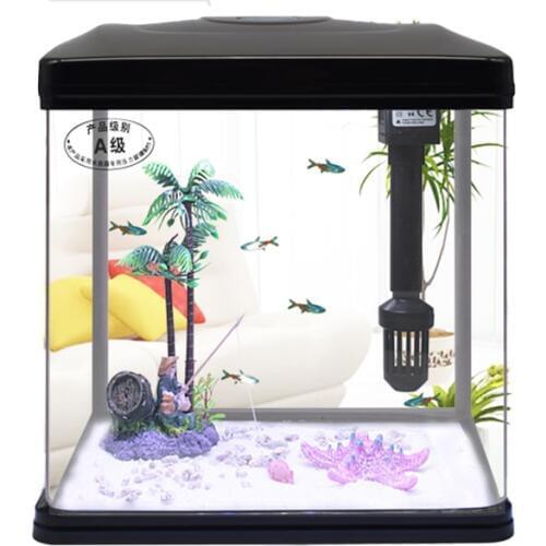 Aquarium Desktop Creative Goldfish Cylinder HD Glass Mini Small Creative Landscape Aquarium Breeding Box Wall Fish Bowl