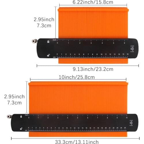 Nauwkeuriger Wider Contour Gauge Duplicator With Lock 6/10 Inch Profile Shape Copy Tool Template for Curved Shapes