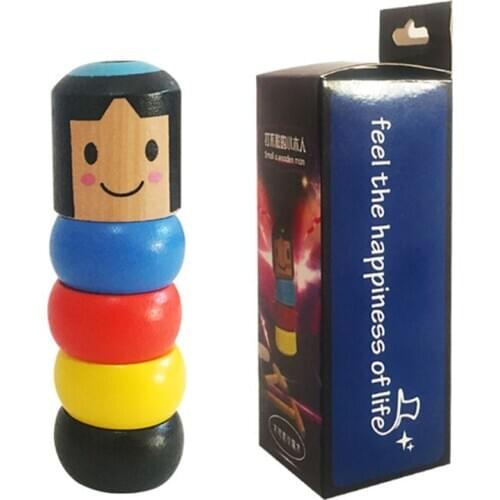 New Magic Life Of The Villain Man Can Not Beat The Wooden Doll Puppet Tumbler Toy Children Miniature Model Gift