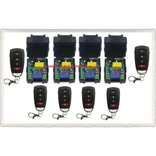 New AC220V 1CH Radio Controller RF Wireless Relay Remote Control Switch (6) Transmitter + (4) Receiver --JRL220V-11