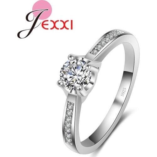 Charming 925 Sterling Silver Rings For Women Elegant Fashion Jewelry CZ Crystal Wedding Engagement Finger Rings For Lady