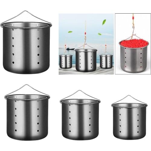 Fishing Bait Cage Anti-Rust Feeder Holder Basket Container Storage Tackles Fishing Bait Trap Basket Thrower Container
