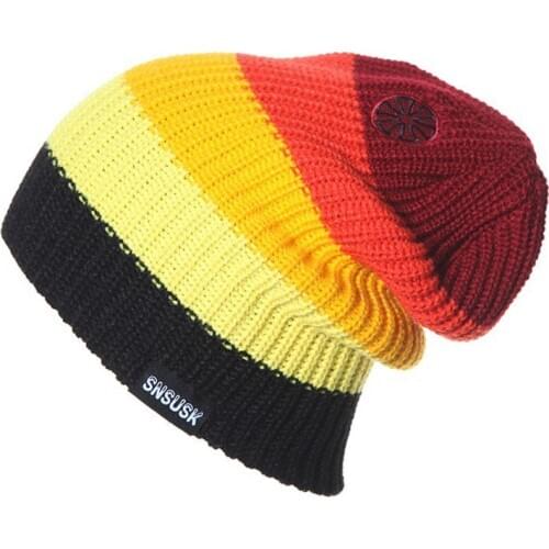 SNSUSK Famous Brand Men Women Skiing Warm Winter Knitting Skating Skull Cap Ski Hat Beanies Turtleneck Cap Snowboard