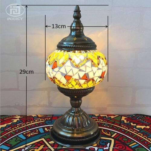 Vintage Bohemia Style Turkish Romantic Desk Lamp Mediterranean Handcrafted Glass Table Lamp For Bedroom Cafe Bar Store Bedside