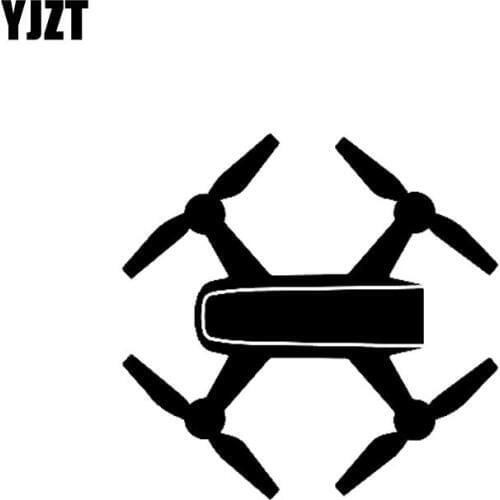 YJZT 14.1CM*13.7CM Vinyl Decal Quadcopter UAV Drone Car Sticker Black/Silver C3-0176