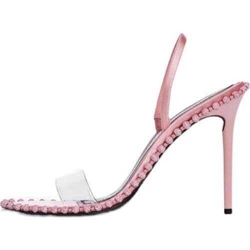 New Rivet High Heels Woman Pumps Pu Leather Women Heels 9cm Sexy Party Shoes Black Red Apricot Wedding Shoes Female