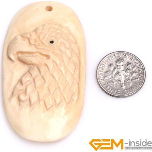 28x50mm Large Big Dog Tag Animal Eagle Carved Bone Beads For Jewelry Making 1 Pcs For Gift Free Shipping