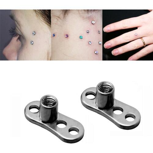 1pc Titanium Dermal Anchor Skin Diver Base Surface Barbell Piercings Micro Retainers Hide-it Implants Piercing Body Jewelry 16G