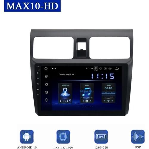 10.2" Android 10.0 Car Radio For Suzuki Swift 2005-2010 Multimedia Player Head Unit DSP CarPlay 1280*720 HD Screen TDA7850 MAX10