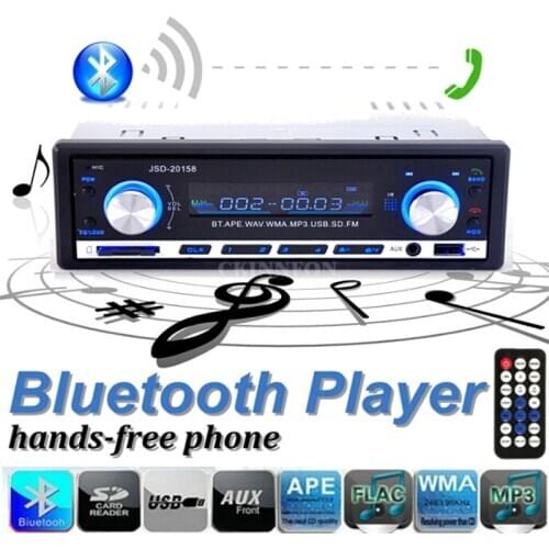 10Pcs/Lot Bluetooth Autoradio 12V Car Radio 1-Din Stereo Fm Transmitter USB/SD AUX Audio MP3 Player Car in Dash 60WX4 JSD 20158