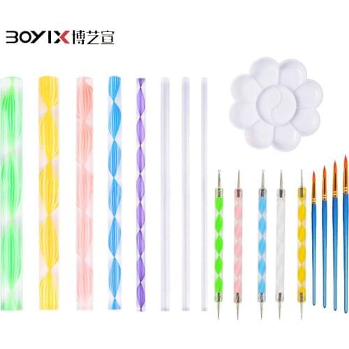 18 Piece Art Tool Set Acrylic Rod Point Drill Pencil Palette Drawing Template Sets Art Supplies