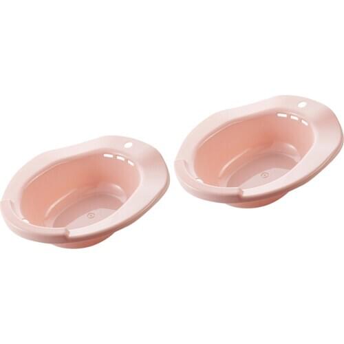 2 Pieces Sitz Bath Tub Basin On Toilet For Women Hemorrhoids Treatment Pink