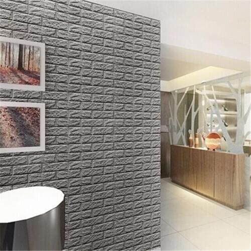 3D Wall Stickers Brick Waterproof Self-Adhesive Wallpaper Panels Home Decoration Living Room Bedroom Decor Kitchen TV Backdrop