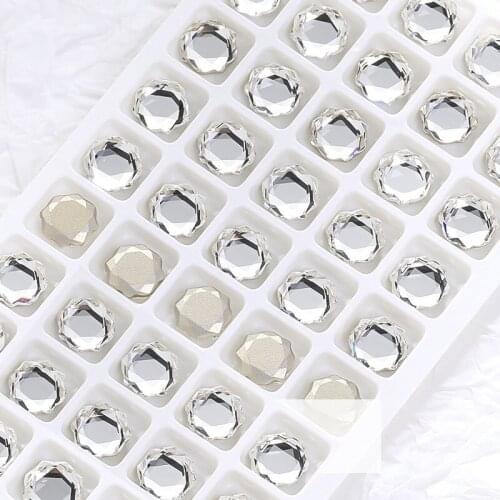 8MM Swarovsky Magic Mirror Crystal Hexagon Clear Plated Rhinestone Luxury Stone Clothes Decoration Gemstone Accessories Beads