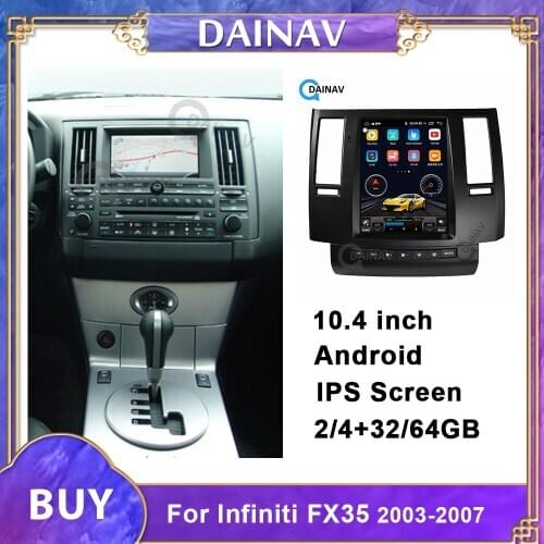 Car radio multimedia player stereo For Infiniti FX35 2003-2007 Tesla style vertical screem Auto GPS navigation