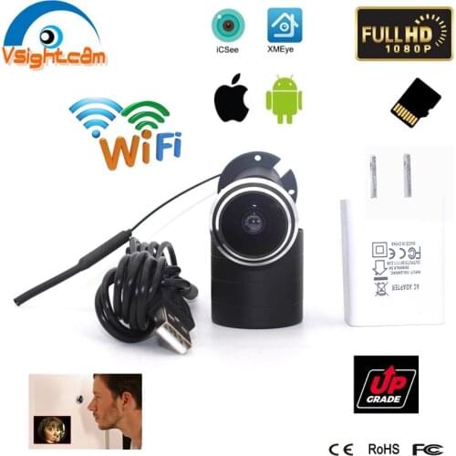 Security 1080P WIFI Camera Door Eye Hole Wireless Camera Surveillance 1.78mm Fisheye Wide Angle Lens TF Card Slot P2P Onvif RTSP