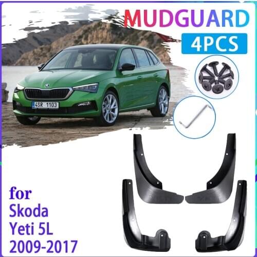 4 PCS Car Mud Flaps for Skoda Yeti 5L 2009~2017 2012 2013 2014 2015 2016 Mudguard Splash Guards Fender Mudflaps Auto Accessories