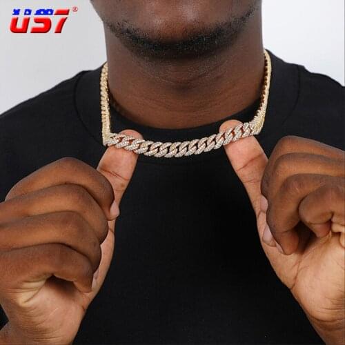 10mm Cuban Link Necklace Box Clasp Iced Out Cubic Zirconia 4 Prong Necklace Hip Hop Men Fashion Jewelry CZ Stones Hip Hop Rapper