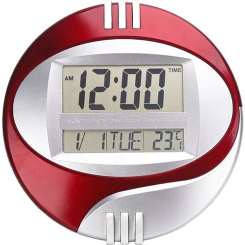 Temperature Display Digital Wall Electronic Clock LCD Moderne Calendar LED Bracket Watch Mute Of Home Office Decoration