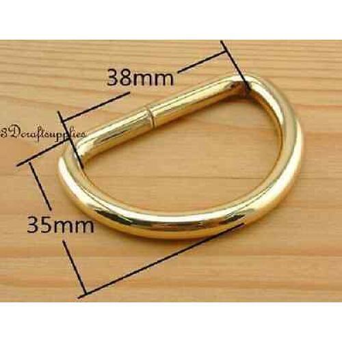 D ring d-rings purse ring Webbing Strapping light gold 1 1/2 inch 38mm 10pcs U99