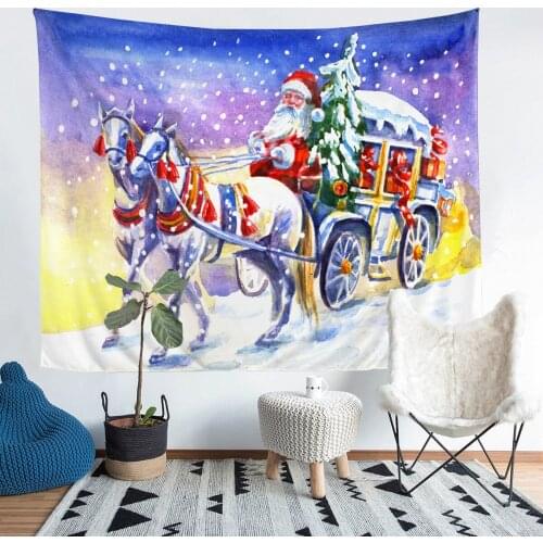 Carriage Printed Living Room Decoration Wall Hanging Tapestry Yoga Mat Rug Home Decor Art