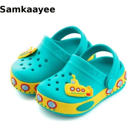 2-10Y Kids Mules Clogs Summer Girls Boys Sandals Cartoon Frog Slippers Flat Indoor Home Beach Non-slip Children Garden Shoes Y23