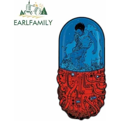 EARLFAMILY 13cm x 6.5cm for Akira Tetsuo Inside Pill Tank Funny Car Stickers Vinyl Sunscreen RV VAN Fine Decal JDM Accessories