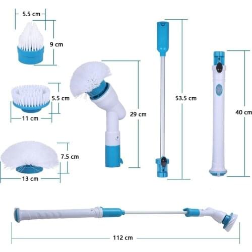 LEARNHAI Electric Spin Scrubber Turbo Scrub Adjustable Cleaning Brush Cordless Chargeable Bathroom Kitchen Cleaner Tools Set