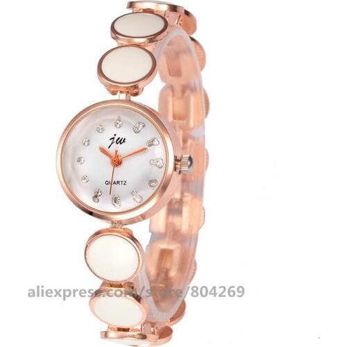 JW Hot New Round Woman Rhinestones Watches Wholesale Alloy Quartz Big Round Bracelet Bangle Lady Metal Wrist Watches