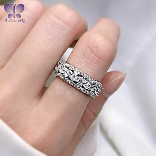 A Butterfly 100% 925 Sterling Silver Eternity Ring Ladies Wedding Engagement Band Jewelry Quality Assurance