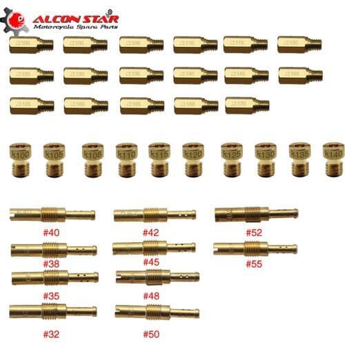 Alconstar-10pcs Set Slow/Pilot Jet Or Main Jet For PWK Keihin CVK FCR VA VB KOSO OKO Motorcycle Carburetor Vice injectors Nozzle