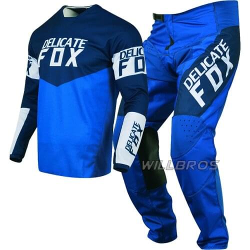 Mountain Bicycle Offroad Racing Gear Set Delicate Fox 180 Revn Jersey Pants Mens MTB ATV Bike Riding Kits