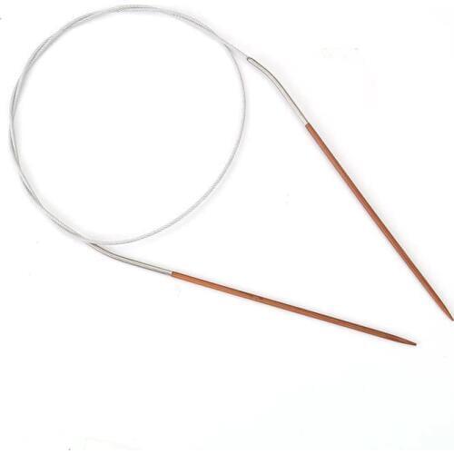 DoreenBeads 2.5 mm Bamboo & Stainless Steel Circular Sewing Knitting Needles Natural Crochet Hooks 80 cm(31 4/8") long, 1 Pc