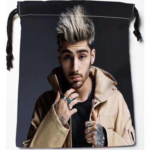 Best Sell Zayn Malik Drawstring Bags Print 18X22CM Soft Satin Fabric Resuable Storage Storage Clothes Bag Shoes Bag