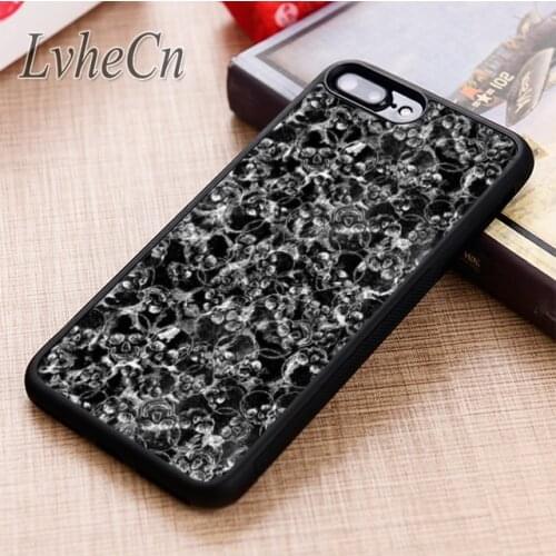 LvheCn SKULL DOODLE COLLAGE phone Case cover For iPhone 5 6 6s 7 8 plus X XR XS max 11 12 Pro Samsung Galaxy S7 edge S8 S9 S10