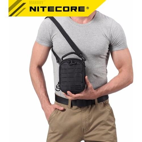 NITECORE NUP10 100D Nylon Ferramentas Multifunctional Daily Package Camping & Hiking Outdoor Travel EDC Man Tool Bag Black/Grey