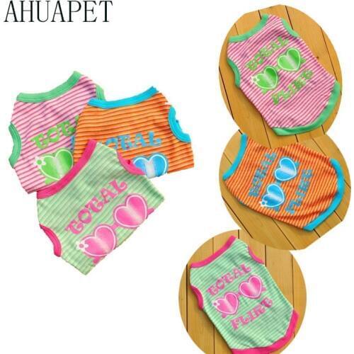 New Dog Clothes Summer 2018 Cute Dog Clothes Shirt Hond T Shirt XS For Dogs Pets Yorkie Cats Fashion Strip Vest Clothes Doggy E