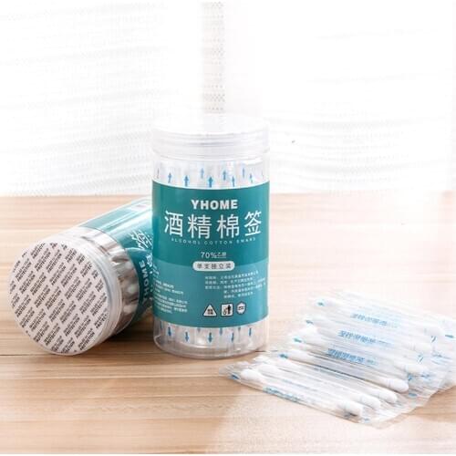 Portable 50Pcs/box Disposable Professional Alcohol Cotton Swabs Sticks Cleaning Tools Skin Cleanser