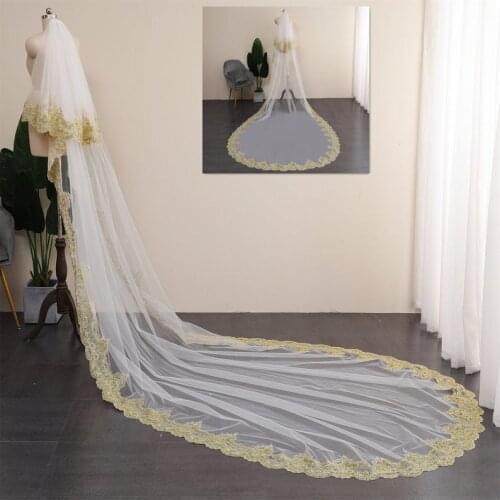 Paradis Embroidered Wedding Veil,2 tier Elegant Bridal Wedding,Cathedral Veil, Bridal Veil,Chapel Veil,Sequin Veil with diamond