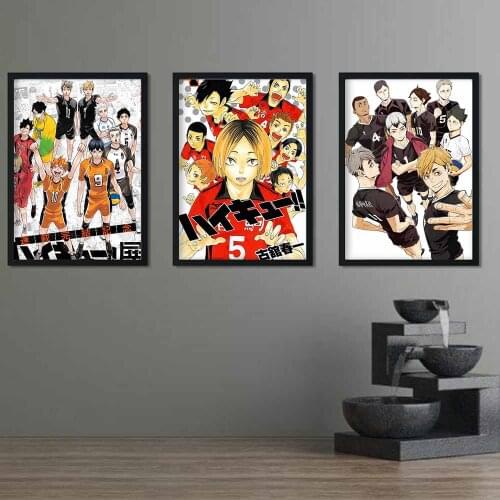Japan Anime Poster Haikyuu Volleyball Boy Haikyuu!! Decoration Art Home Decor Bedroom Kids Room Living Wall Decor Canvas Poster