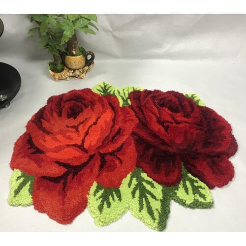 Luxurious 3D Handmade Rose pattern Home decor carpets for living room bedroom Big Area Rugs Lover Romantic Pink/Red Roses Carpet